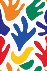 Fototapeta premium Hand-Drawn Colorful Matisse Pattern Abstract Design Vector