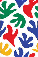 Hand-Drawn Colorful Matisse Pattern Abstract Design Vector