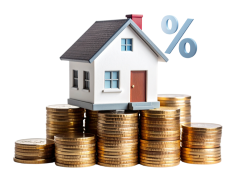 Financial Homeownership Burden with Tax Percentage Symbol