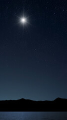 Fototapeta premium night Christmas panorama with a star in the sky