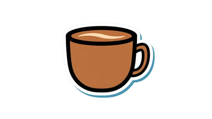 Obraz premium Charming vector illustration of a warm beverage in a classic brown mug, perfect for a cozy break, morning ritual, or a comforting hot drink, designed for various graphic applications