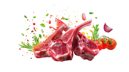 Prepared meat and fresh vegetables ready for meal hearty cooked meat served with assortment of fresh vegetables
