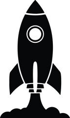 Illustration Space rocket launch silhouette vector