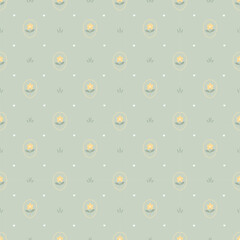 seamless minimal flower repeat pattern background, flat vector illustration graphic design