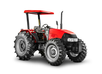 Trator pequeno vermelho cabine agro