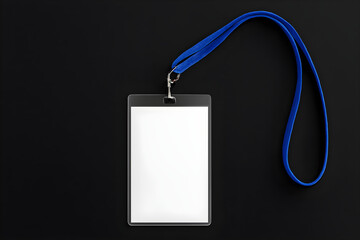 Blank Name Tag Badge with Lanyard Isolated on Transparent Background