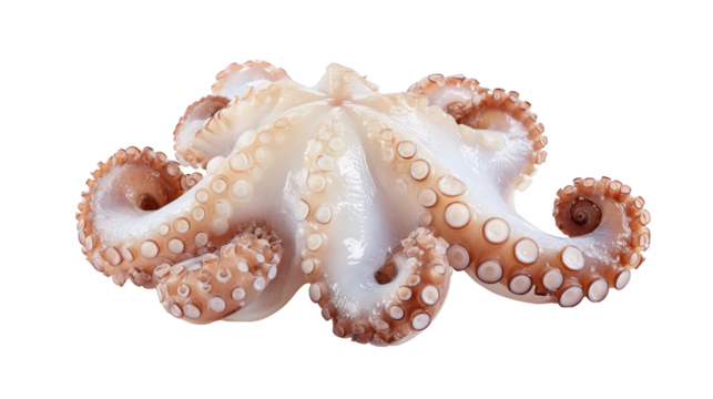 Large octopus rests on ground revealing textured skin octopus is visible on ground tentacles spread widely