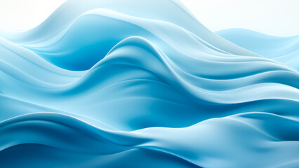 Fototapeta premium Gentle Waves of Blue Fabric Create a Calming and Serene Atmosphere in a Minimalist Setting