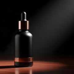 Minimalist Cosmetic Dropper Bottle with Copper Details – Studio Shot