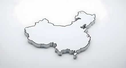 Clean, minimalist outline of China, symbolizing global presence and connection