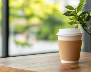 Contemporary coffee shop with elegant wooden detailing, glass paneling, and soft indirect lighting