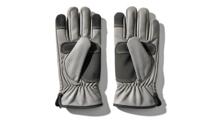 Pair of stylish grey winter gloves with touchscreen compatibility for outdoor activities