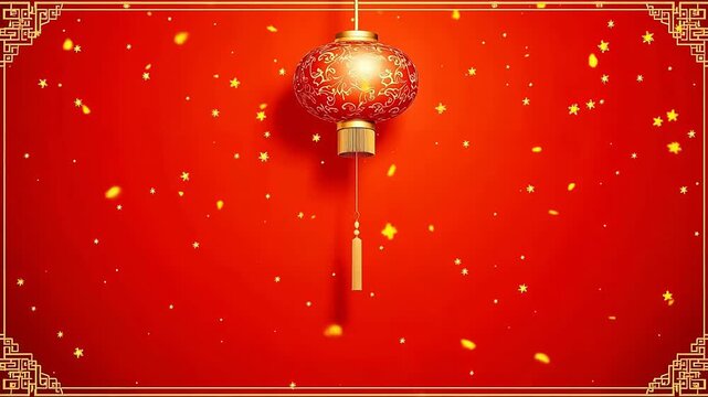 Red and gold decorative lantern