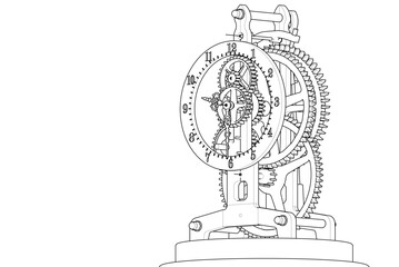 clock graphic symbol 3d illustration	
