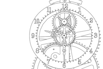 clock graphic symbol 3d illustration	
