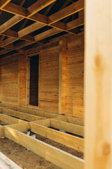 construction of a house from profiled timber