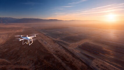 Aerial inspection of a vast solar farm in desert high angle drone view technology and sustainability focus