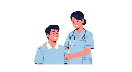 Medical Professionals Nurse and Patient Smiling in Healthcare Environment