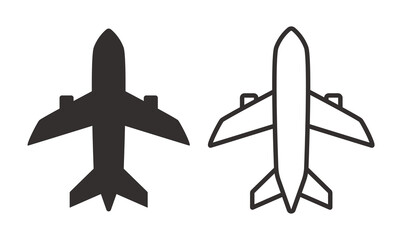 Airplane icon. Boeing icon. Flat vector icon isolated on white background.