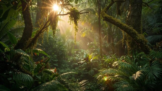 sunlight in the forest