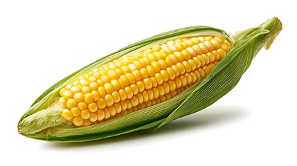 Single corn isolated on white background
