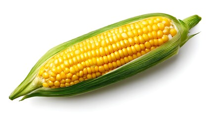 Single corn isolated on white background