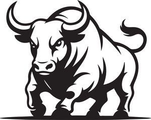 Powerful Raging Bull Jumping Dynamic Energy Graphic