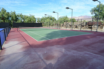 Outdoor Tennis Court in Death Valley, California. 