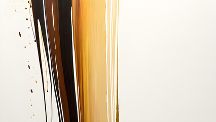 Minimalist vertical abstract art featuring black, brown, white brushstrokes and serene composition - abstract art