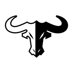 Split Face Bull Icon