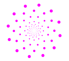 Pink dotted spiral pattern on transparent background