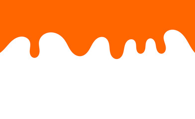 Orange dripping paint border on transparent background for creative design edges, splash overlays, banners, highlights, and graphic decoration