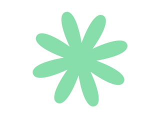 Mint green abstract flower shape