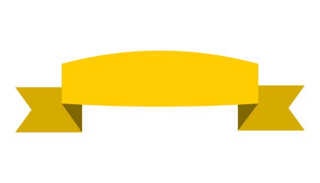 Yellow ribbon banner for labels, badges, headings and decorative graphic design