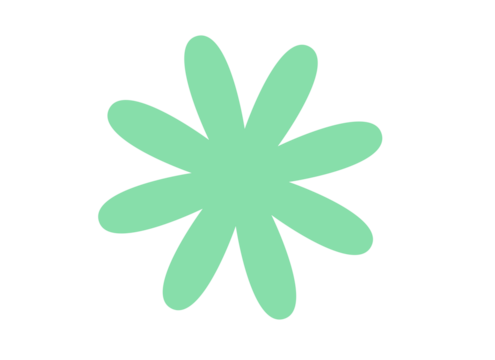Mint green abstract flower shape