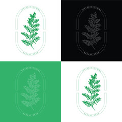 Elegant Vintage Botanical Leaf Monoline Logo Template