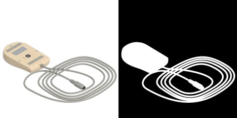3D rendering illustration of a Vintage Two-Button Computer Mouse