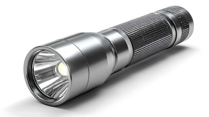 Silk modern flashlight isolated on the white background 