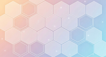 Fototapeta premium Abstract technological background with various hexagon patterns and sparkling dots