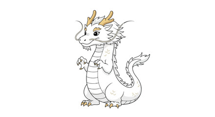 White Dragon Mascot for New Year 2026