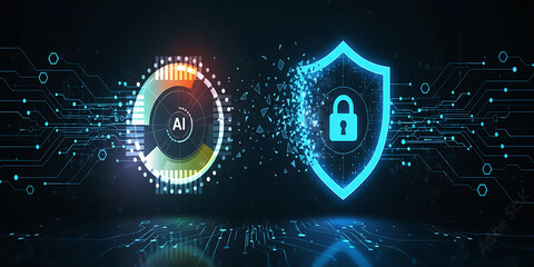 Cybersecurity and information or network protection. Future technology web services for business and internet project. Modern secure technology innovation background.