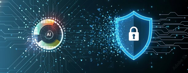 Cybersecurity and information or network protection. Future technology web services for business and internet project. Modern secure technology innovation background.