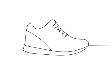 Shoe continuous one line drawing vector illustration featuring smooth outlines and a stylish form.