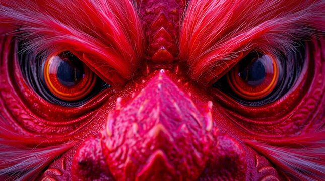 Chinese New Year. Close-up of the red dragon's head.