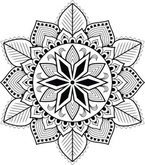 Black and White Mandala Design
