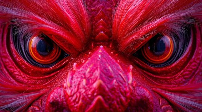 Chinese New Year. Close-up of the red dragon's head.