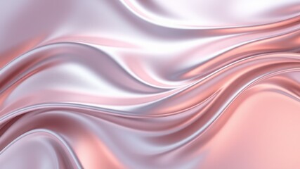 Naklejka premium Elegant iridescent fabric with flowing waves and soft hues.