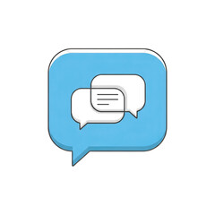 Fototapeta premium Watercolor Blue Speech Bubbles Icon isolated on a transparent background