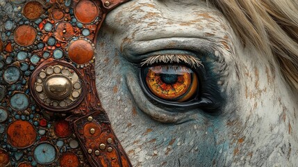 Close-up of a horse wearing leather halter --ar 16:9 --stylize 250 --v 6.1 Job ID: f8eac2c9-42e9-4677-89c8-25d2137bf27e