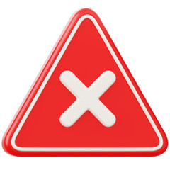 Cross Danger Sign 3D Icon